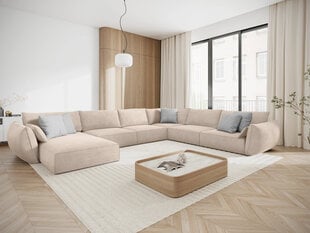 Panorāmas labās puses dīvāns Vanda, 8 sēdvietas, smilškrāsas cena un informācija | Stūra dīvāni | 220.lv