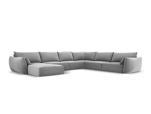 Панорамный правый угловой velvet диван Vanda, 8 мест, серый цвет цена и информация | Угловые диваны | 220.lv