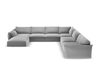 Панорамный правый угловой velvet диван Vanda, 8 мест, серый цвет цена и информация | Угловые диваны | 220.lv