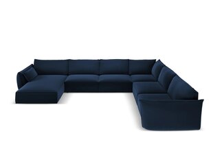 Панорамный правый угловой velvet диван Vanda, 8 мест, темно-синий цвет цена и информация | Угловые диваны | 220.lv