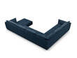 Panorāmas kreisās puses dīvāns Vanda, 8 sēdvietas, tumši zils cena un informācija | Stūra dīvāni | 220.lv