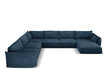 Panorāmas kreisās puses dīvāns Vanda, 8 sēdvietas, tumši zils cena un informācija | Stūra dīvāni | 220.lv