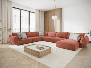 Panorāmas kreisās puses dīvāns Vanda, 8 sēdvietas, sarkans cena un informācija | Stūra dīvāni | 220.lv