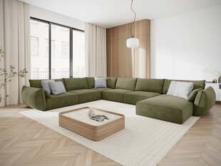 Panorāmas kreisās puses dīvāns Vanda, 8 sēdvietas, zaļš cena un informācija | Stūra dīvāni | 220.lv