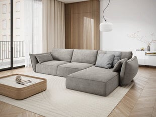 Labās puses stūra dīvāns Vanda, 4 sēdvietas, gaiši pelēks cena un informācija | Stūra dīvāni | 220.lv