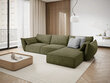 Labās puses stūra dīvāns Vanda, 4 sēdvietas, zaļš cena un informācija | Stūra dīvāni | 220.lv