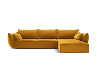 Правый угловой velvet диван Vanda, 4 места, желтый цвет цена и информация | Угловые диваны | 220.lv