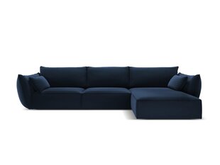 Правый угловой velvet диван Vanda, 4 места, темно-синий цвет цена и информация | Угловые диваны | 220.lv