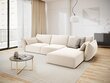 Labās puses stūra samta dīvāns Vanda, 4 sēdvietas, gaišas smilškrāsas cena un informācija | Stūra dīvāni | 220.lv
