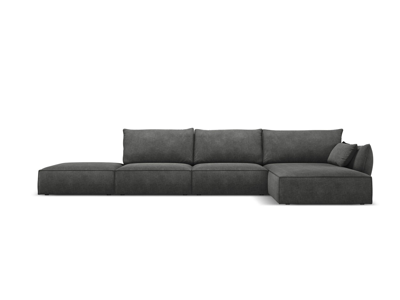 Labās puses stūra dīvāns Vanda, 5 sēdvietas, pelēks cena un informācija | Stūra dīvāni | 220.lv