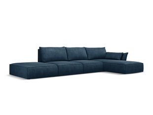 Labās puses stūra dīvāns Vanda, 5 sēdvietas, tumši zils cena un informācija | Stūra dīvāni | 220.lv