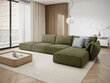 Labās puses stūra dīvāns Vanda, 5 sēdvietas, zaļš cena un informācija | Stūra dīvāni | 220.lv