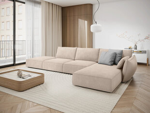 Labās puses stūra dīvāns Vanda, 5 sēdvietas, smilškrāsas цена и информация | Угловые диваны | 220.lv