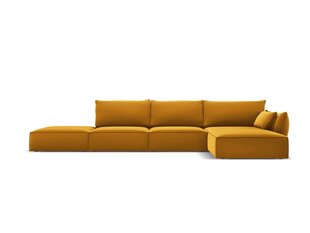 Правый угловой velvet диван Vanda, 5 места, желтый (горчичный) цвет цена и информация | Угловые диваны | 220.lv