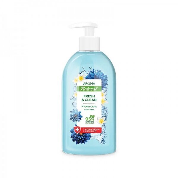 AROMA Natural Clean & Fresh šķidrās ziepes 500ml cena un informācija | Ziepes | 220.lv