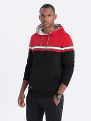 Sarkans džemperis ar kapuci Vona V3 OM-SSNZ-22FW-014-51721-XXL cena un informācija | Vīriešu jakas | 220.lv
