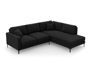 Правый угловой velvet диван Venus, 5 мест, черный цвет цена и информация | Угловые диваны | 220.lv
