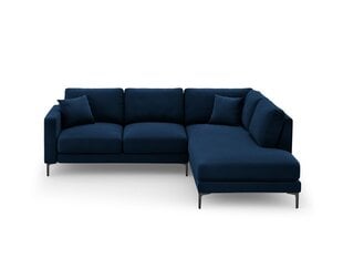 Labās puses stūra samta dīvāns Venus, 5 sēdvietas, tumši zils cena un informācija | Stūra dīvāni | 220.lv