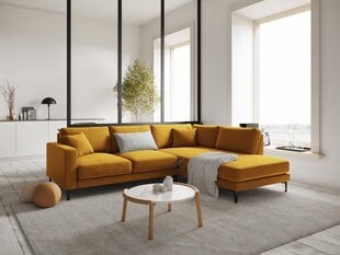 Labās puses stūra samta dīvāns Venus, 5 sēdvietas, dzeltens cena un informācija | Stūra dīvāni | 220.lv