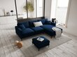 Labās puses stūra samta dīvāns Venus, 4 sēdvietas, tumši zils cena un informācija | Stūra dīvāni | 220.lv