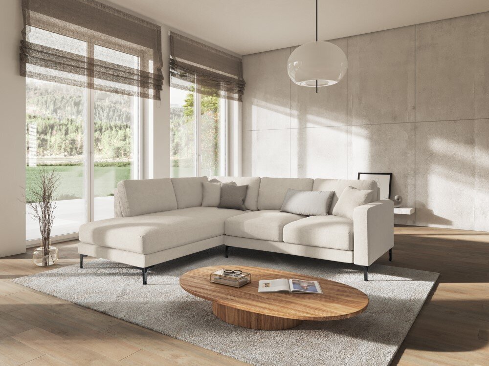 Kreisās puses stūra dīvāns Venus, 4 sēdvietas, gaišas smilškrāsas cena un informācija | Stūra dīvāni | 220.lv
