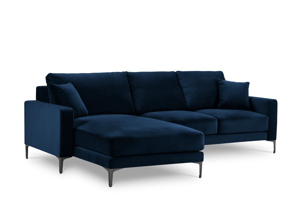Kreisās puses stūra samta dīvāns Venus, 4 sēdvietas, tumši zils cena un informācija | Stūra dīvāni | 220.lv