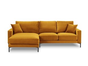 Kreisās puses stūra samta dīvāns Venus, 4 sēdvietas, dzeltens cena un informācija | Stūra dīvāni | 220.lv
