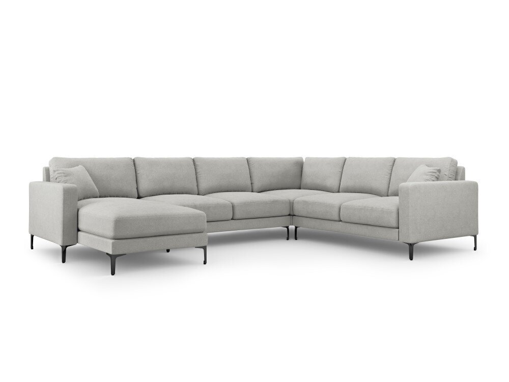 Panorāmas labās puses dīvāns Venus, 6 sēdvietas, gaiši pelēks cena un informācija | Stūra dīvāni | 220.lv
