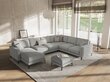 Panorāmas labās puses dīvāns Venus, 6 sēdvietas, gaiši pelēks cena un informācija | Stūra dīvāni | 220.lv