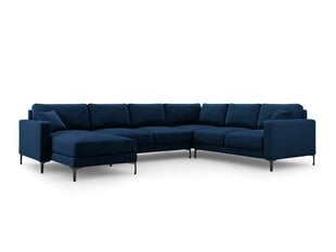 Panorāmas labās puses stūra samta dīvāns Venus, 6 sēdvietas, tumši zils cena un informācija | Stūra dīvāni | 220.lv