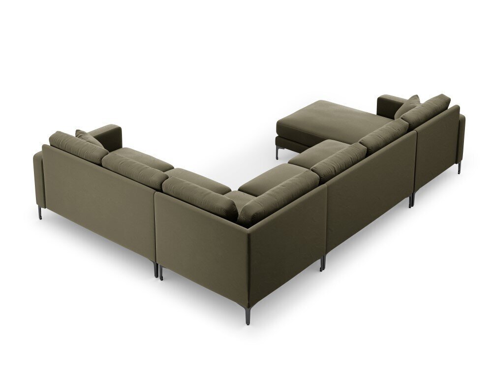 Panorāmas labās puses stūra samta dīvāns Venus, 6 sēdvietas, zaļš cena un informācija | Stūra dīvāni | 220.lv