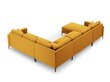 Panorāmas labās puses stūra samta dīvāns Venus, 6 sēdvietas, dzeltens (sinepju) cena un informācija | Stūra dīvāni | 220.lv