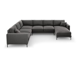 Панорамный левый угловой velvet диван Venus, 6 мест, серый цвет цена и информация | Угловые диваны | 220.lv
