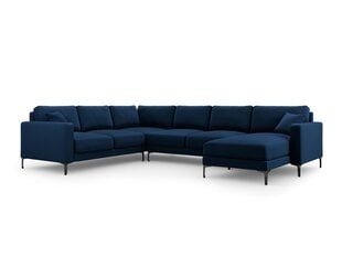 Panorāmas kreisās puses stūra samta dīvāns Venus, 6 sēdvietas, tumši zils цена и информация | Угловые диваны | 220.lv