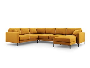 Панорамный левый угловой velvet диван Venus, 6 мест, желтый цвет цена и информация | Угловые диваны | 220.lv