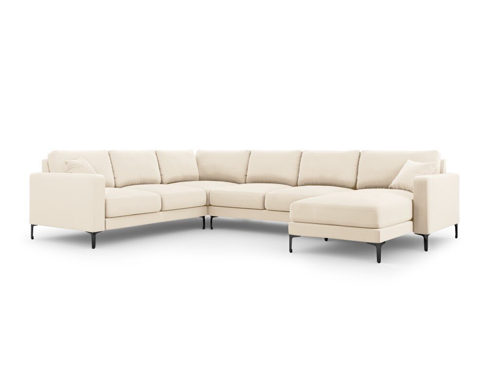 Panorāmas kreisās puses stūra samta dīvāns Venus, 6 sēdvietas, gaišas smilškrāsas cena un informācija | Stūra dīvāni | 220.lv
