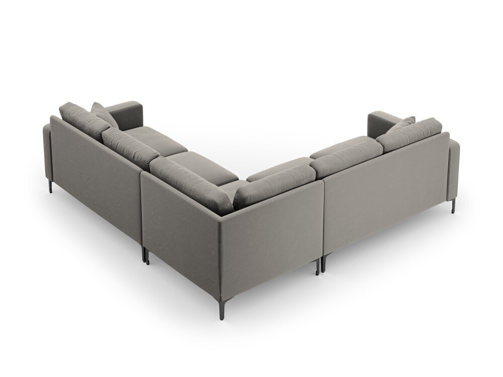Simetrisks stūra samta dīvāns Venus, 5 sēdvietas, gaiši pelēks cena un informācija | Stūra dīvāni | 220.lv