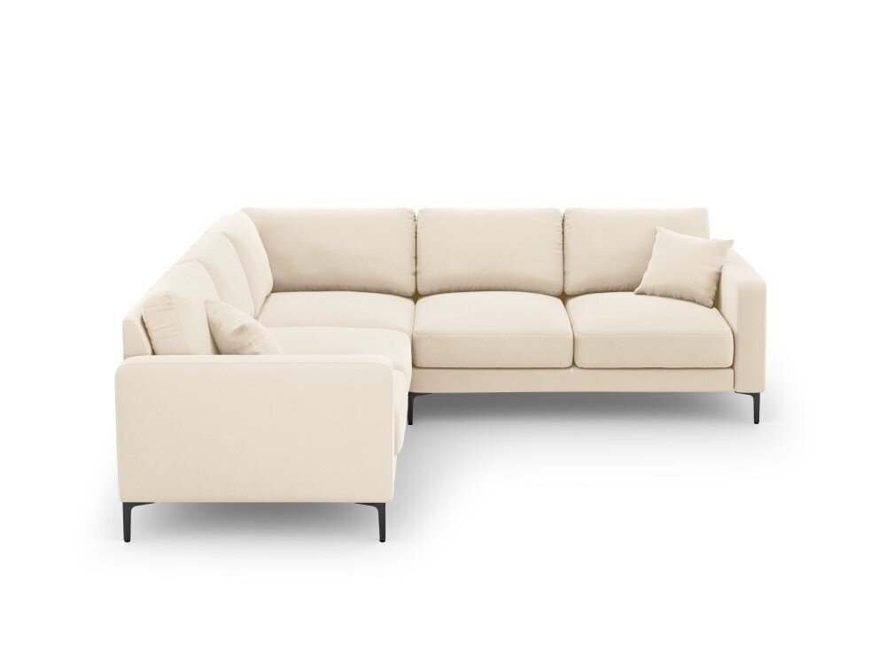 Simetrisks stūra samta dīvāns Venus, 5 sēdvietas, gaišas smilškrāsas cena un informācija | Stūra dīvāni | 220.lv