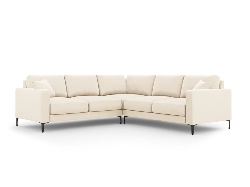 Simetrisks stūra samta dīvāns Venus, 5 sēdvietas, gaišas smilškrāsas cena un informācija | Stūra dīvāni | 220.lv