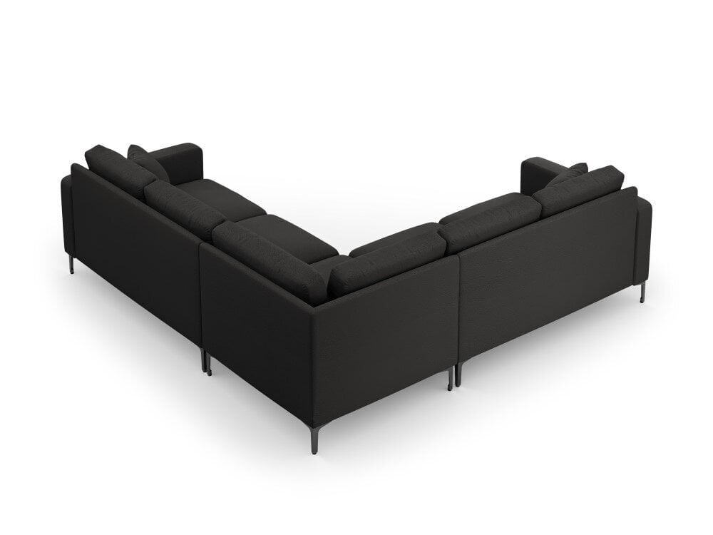 Divpusējs stūra dīvāns Venus, 5 sēdvietas, melns cena un informācija | Stūra dīvāni | 220.lv