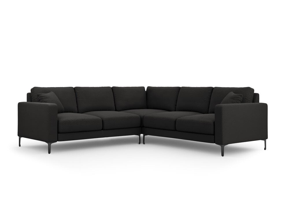 Divpusējs stūra dīvāns Venus, 5 sēdvietas, melns cena un informācija | Stūra dīvāni | 220.lv