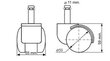 Biroja krēsla riteņi Giosedio KGS005, 5 gab. cena un informācija | Mēbeļu riteņi | 220.lv