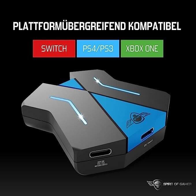 Spirit Of Gamer adapteris PS4/PS3/Switch/XBOX cena un informācija | Adapteri un USB centrmezgli | 220.lv