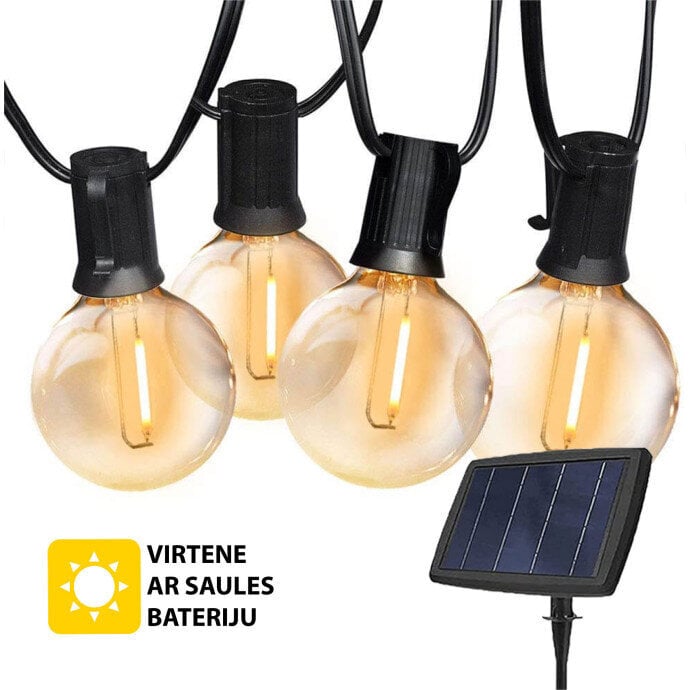 Āra gaismas virtenes ar saules bateriju Tonro Elegance, 12.25m cena un informācija | Ziemassvētku lampiņas, LED virtenes | 220.lv