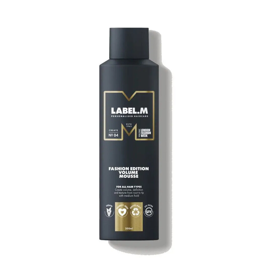 Apjomu sniedzošas matu putas Label.m Fashion Edition, 200 ml cena un informācija | Matu veidošanas līdzekļi | 220.lv