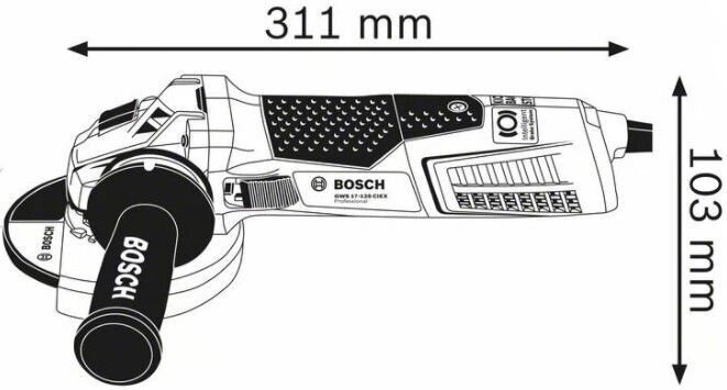 GWS 17-125 TS PROFESSIONAL LEŅĶA SLĪPMAŠĪNA 06017D0400 Bosch цена и информация | Slīpmašīnas | 220.lv