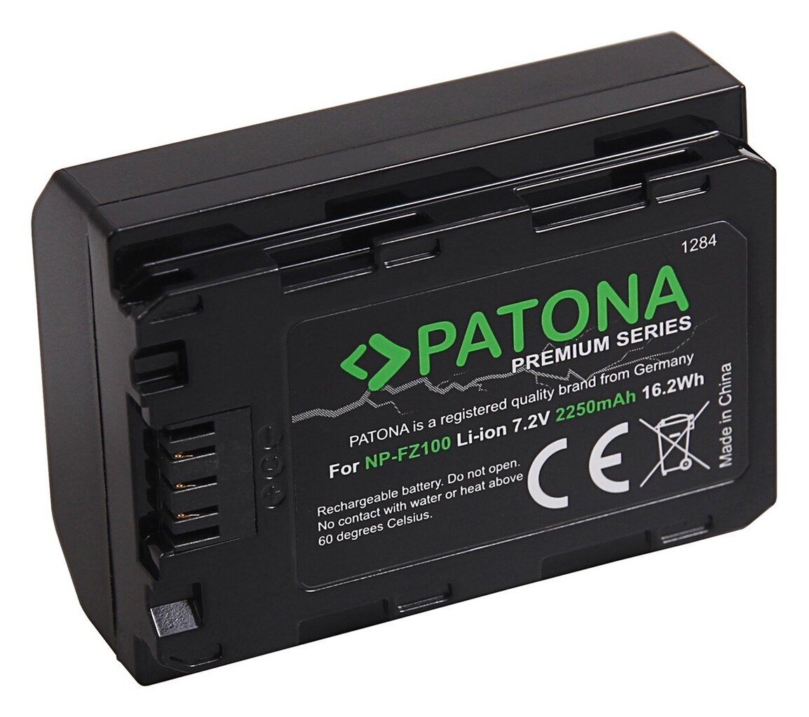 Patona Premium akumulators Sony, NP-FZ100, 2250 mAh, 7,2 V 16,2 Wh (Sanyo UL) cena un informācija | Akumulatori fotokamerām | 220.lv