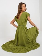 Женское оливковое платье с оборкой цена и информация | Платья | 220.lv