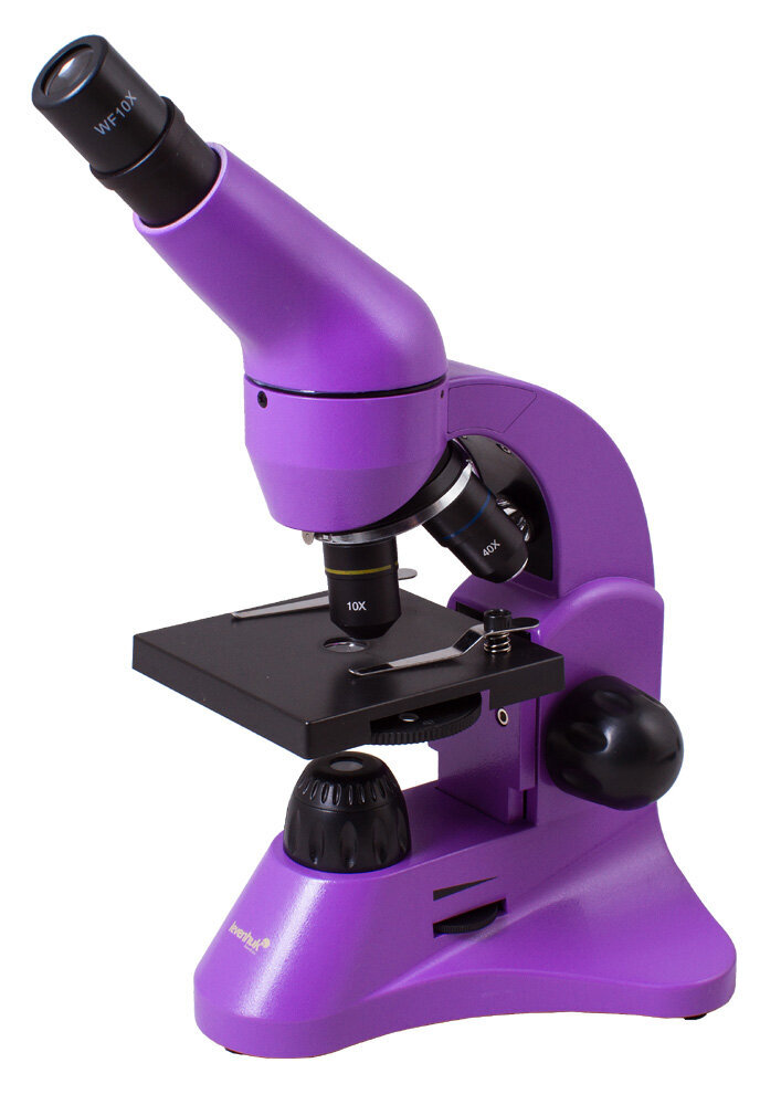 Mikroskops ar Eksperimentālo Komplektu K50 Levenhuk Rainbow 50L Violētā krāsā 40x - 800x цена и информация | Teleskopi un mikroskopi | 220.lv