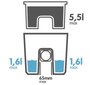 Balkona margu puķu pods ar automātisko laistīšanu Berberis 30x26 cm cena un informācija | Puķu podi | 220.lv
